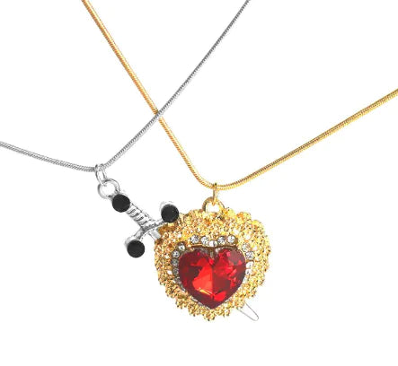 Heart-shaped Pendant Diamond-embedded Love Necklace