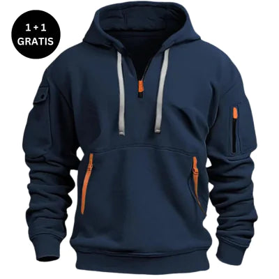 Load image into Gallery viewer, Cotton Dropped Shoulder Hooded Sweatshirt
