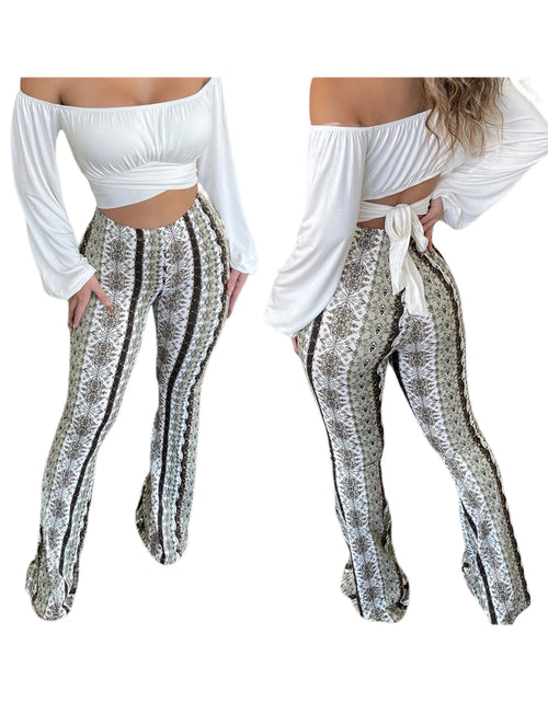 Load image into Gallery viewer, Women&#39;s  Flare Ethnic Print Pants
