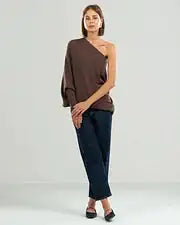 Load image into Gallery viewer, Off Shoulder Draped Jumper
