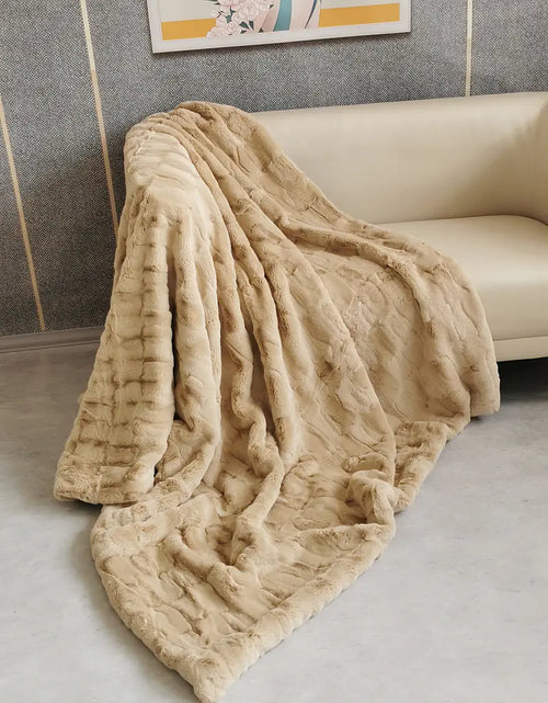 Load image into Gallery viewer, Soft Sofa with Mink Embossed Fur Blanket
