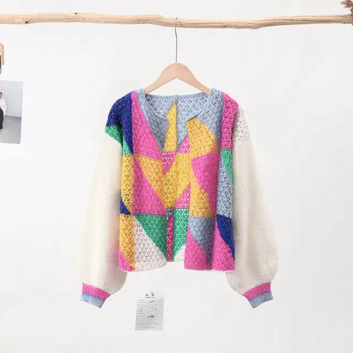 Load image into Gallery viewer, Colorful Hollow Knit Cardigan
