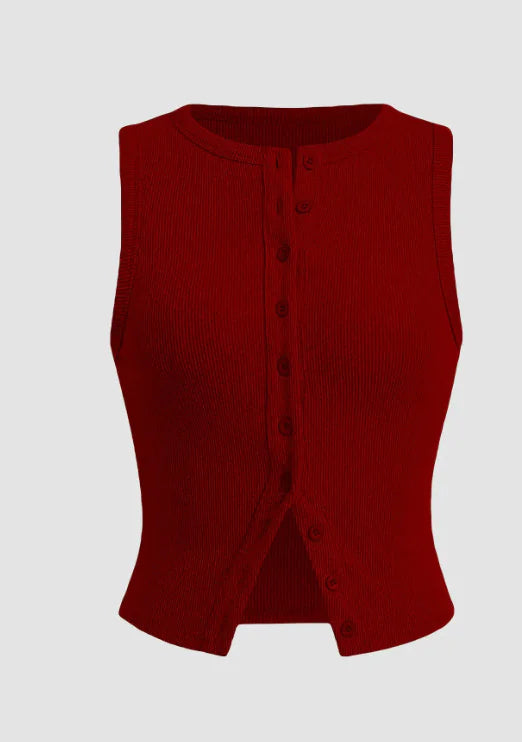 Women's Slim Fit Sleeveless Waistcoat Vest