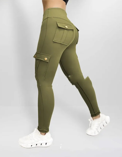 Load image into Gallery viewer, Workwear With Pocket Fitness Pants For Women High Elastic Tight
