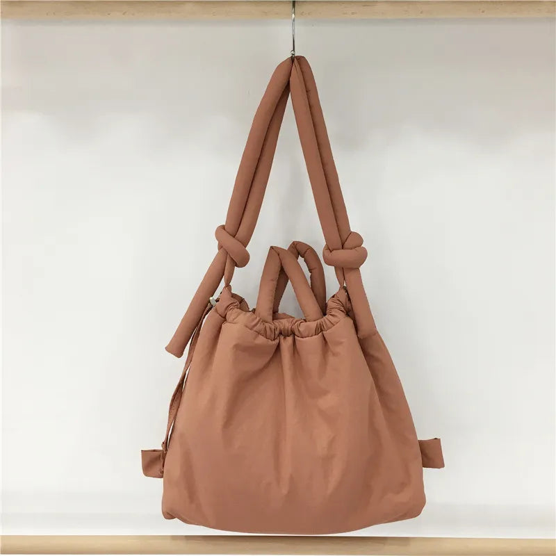 Large Capacity Clip Cotton Jacket Shoulder Tote Bag