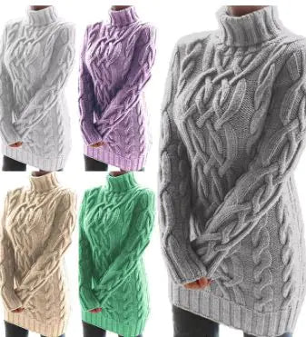 Load image into Gallery viewer, Turtleneck Thickened Twist print Sweater
