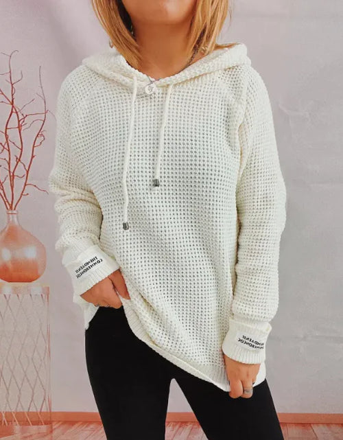 Load image into Gallery viewer, CozyPatch Hooded Knit Sweater
