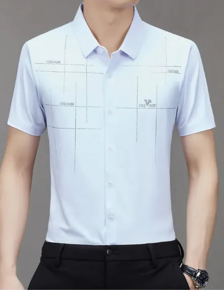 Load image into Gallery viewer, Summer New Men&#39;s Short-sleeved Shirt Seamless Business Shirt
