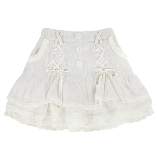 Lace Elegant Mini Skirt and Blouse