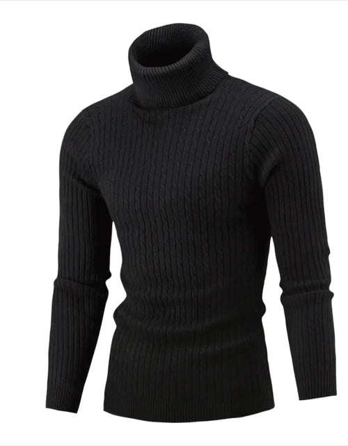 Load image into Gallery viewer, Men&#39;s Slim-Fit Knitted Turtleneck Sweater - Solid Color
