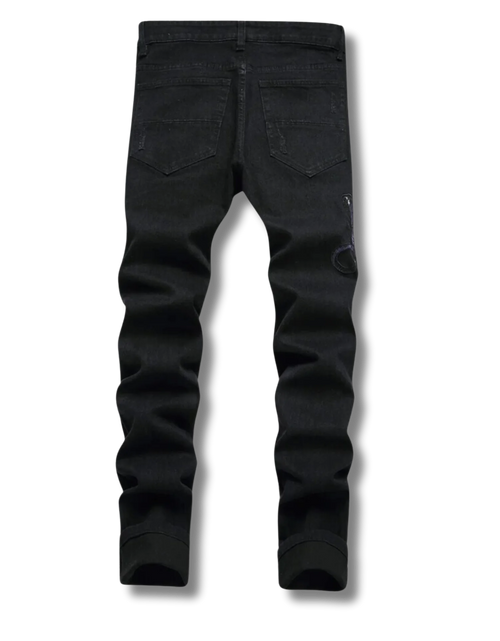 Load image into Gallery viewer, Black Python Jeans
