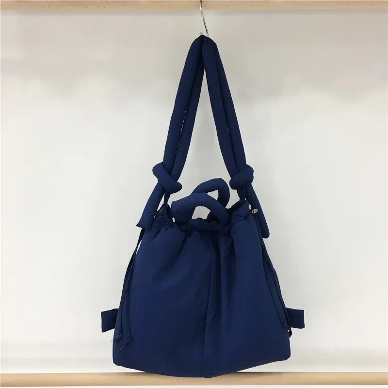 Large Capacity Clip Cotton Jacket Shoulder Tote Bag