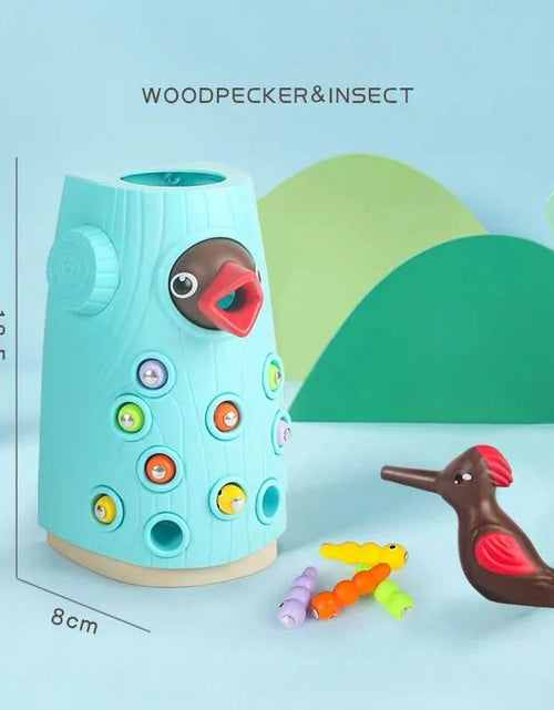 Load image into Gallery viewer, Woodpecker Worm Catching Game: Magnetic Family Fun and Educational Toy Set for Kids
