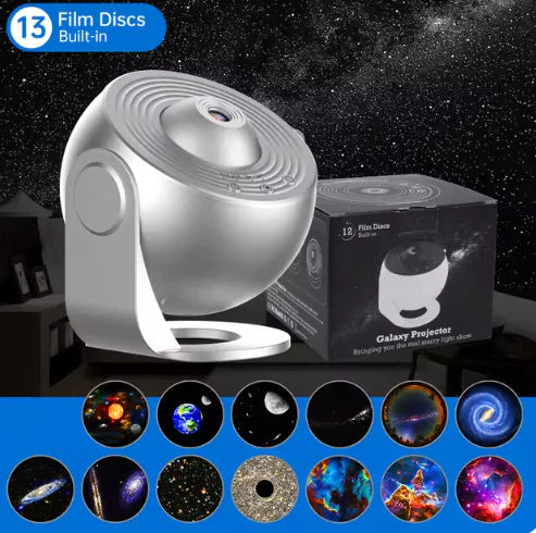 Load image into Gallery viewer, Galaxy Projector Night Light – 360° Rotating Starry Sky Lamp for Kids, Bedroom Decor, and Gifts
