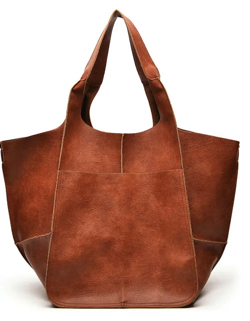 Load image into Gallery viewer, Soft Leather Large Capacity Shoulder Hand-held Tote Bag
