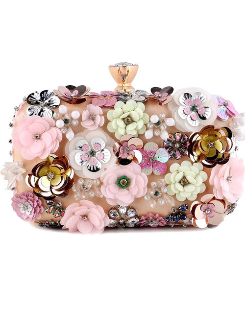 Load image into Gallery viewer, 3D Beaded Floral Clutch
