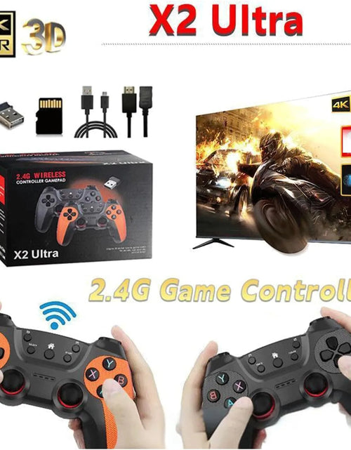 Load image into Gallery viewer, X2 Ultra Retro Game Stick 4K, Plug and Play Video Gaming Console with 128G memory card/40000+Games, HDMI Output for TV with 2.4G Wireless Controller, Retro Arcade Emulators for Kids Adults
