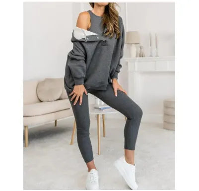 Load image into Gallery viewer, Women&#39;s Solid Color Vest Hoodie And Pants Set
