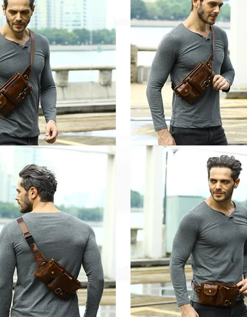 Load image into Gallery viewer, Men&#39;s Waist Genuine Leather Bag
