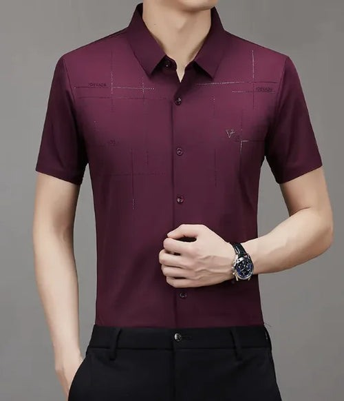 Load image into Gallery viewer, Summer New Men&#39;s Short-sleeved Shirt Seamless Business Shirt
